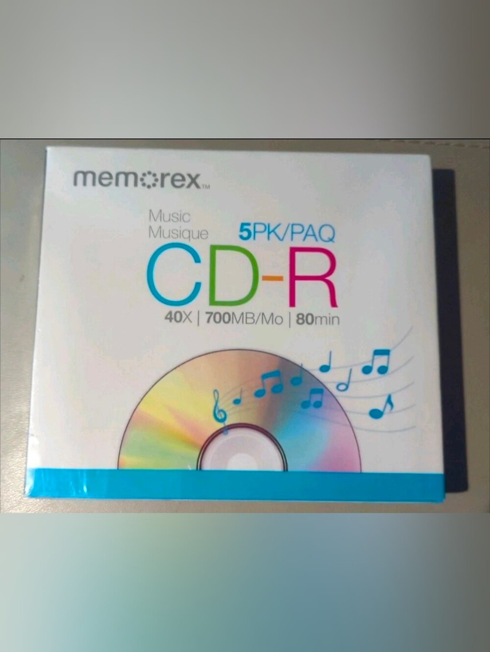 Memorex Music CD-R 700MB 80 Minute, 40X - 5 Pack - New Sealed Vintage Media NIP